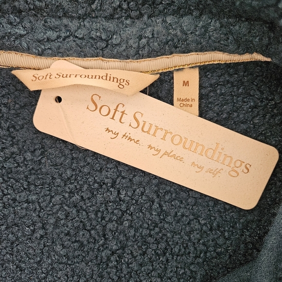 Women's NWT Soft Surroundings Campera Shacket Mediterranean Blue Medium (10-12) - Picture 8 of 15